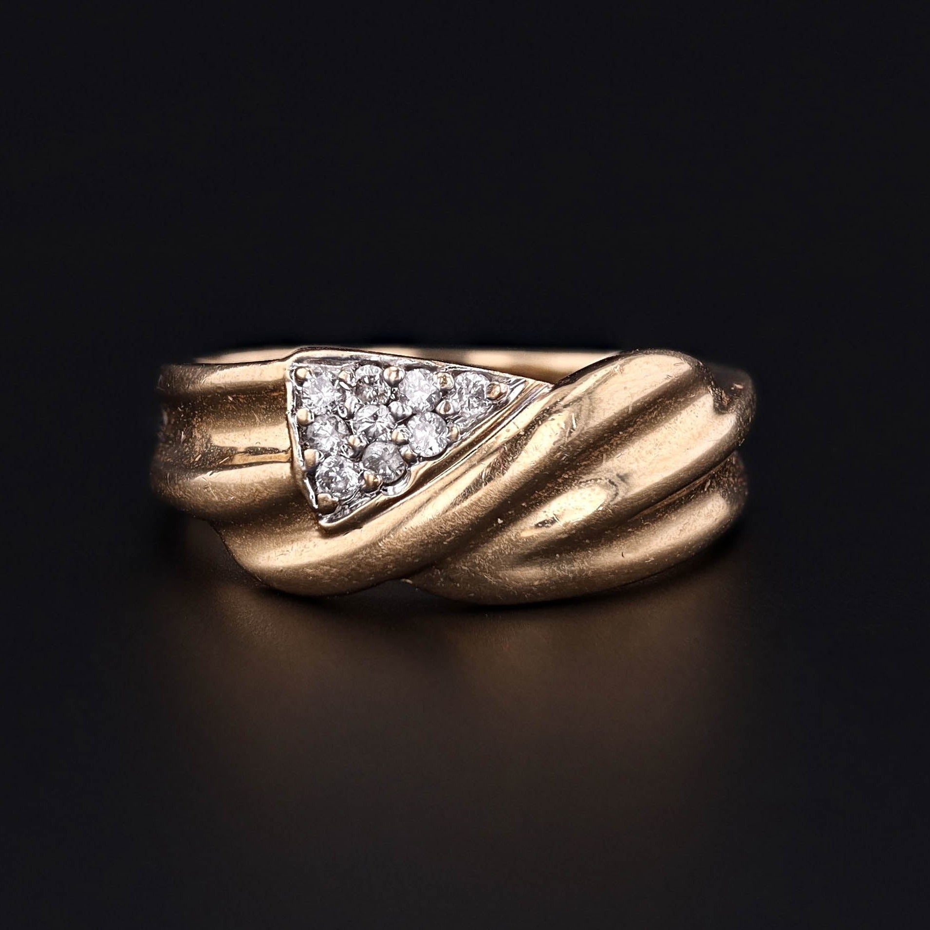 Vintage Diamond Band Ring of 14k Gold