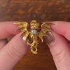 Antique French Art Nouveau Dragon Brooch of 18k Gold