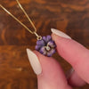 Antique Enamel Pansy Charm of 14k Gold