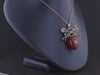 Antique Carnelian Heart Necklace of Silver and Gold