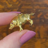 Vintage Wild Boar Charm of 10k Gold