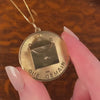 Vintage Qu' Hier Que Demain Love Token Pendant of 14k Gold