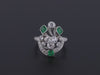 Vintage Art Deco Emerald and Diamond Ring of Platinum