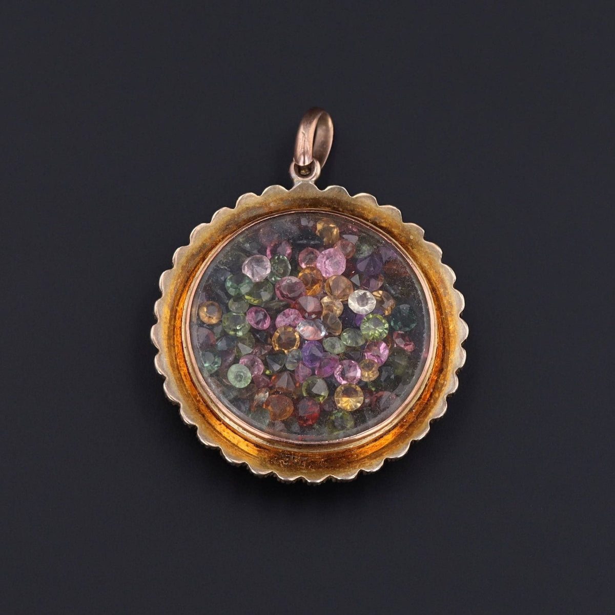 9ct Gold Shaker Pendant | Gemstone Shaker Pendant - Trademark Antiques