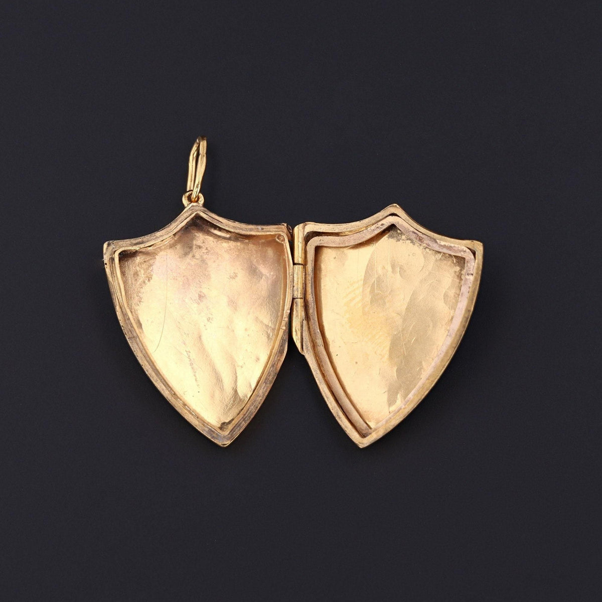 9ct Gold Shield Locket | Antique Gold Locket - Trademark Antiques