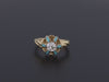Antique Diamond and Blue Enamel Engagement Ring of 14k Gold