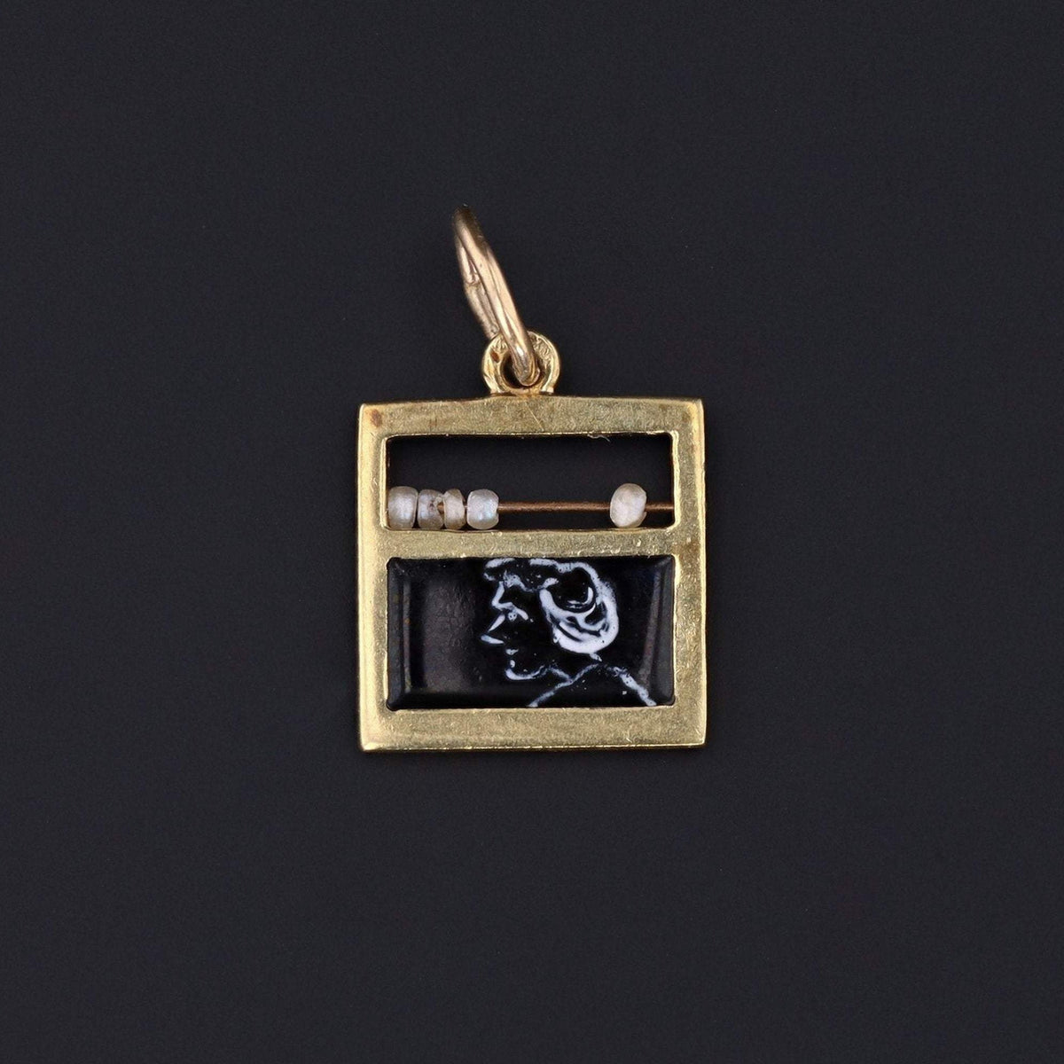 Abacus Chalkboard Charm | 14k Gold Charm - Trademark Antiques