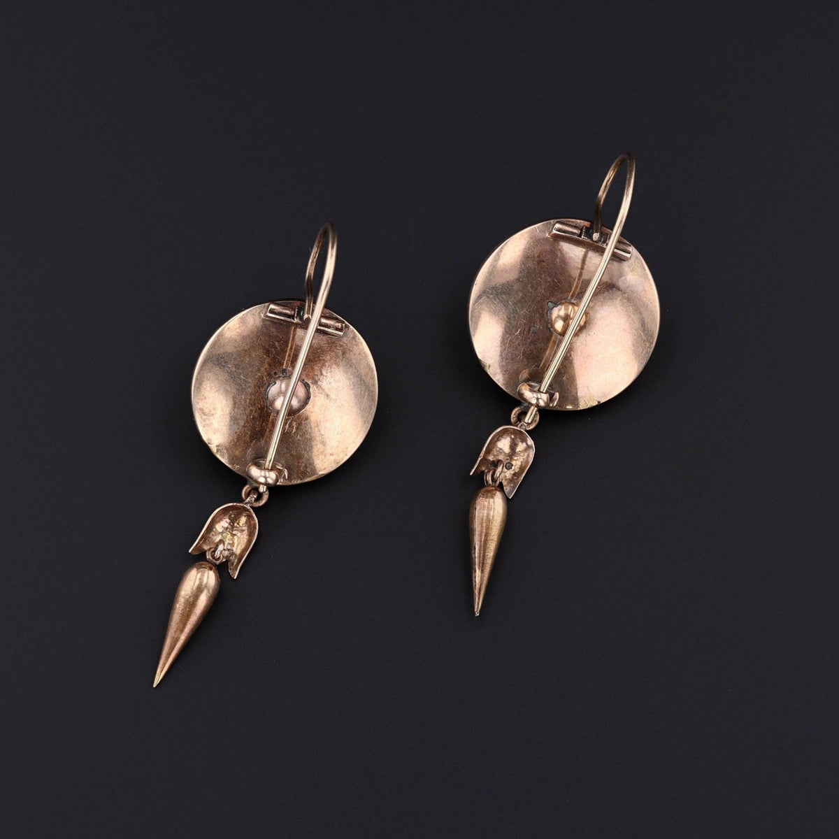 Agate Earrings | 14k Gold &amp; Agate Earrings - Trademark Antiques
