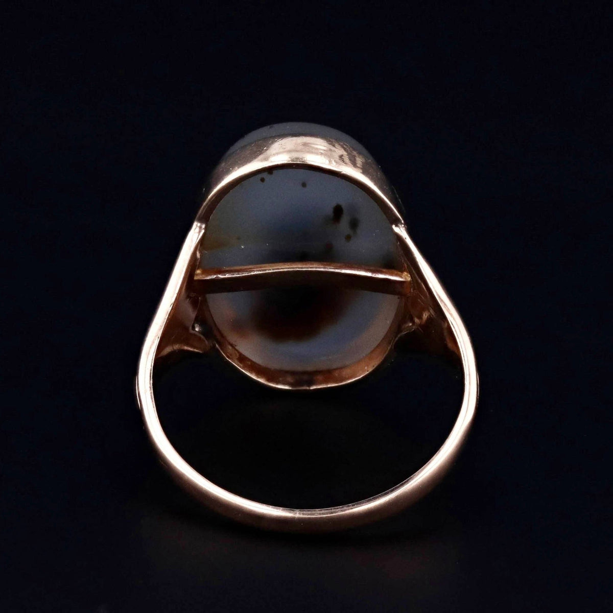 Agate Ring | 10k Gold Agate Ring - Trademark Antiques