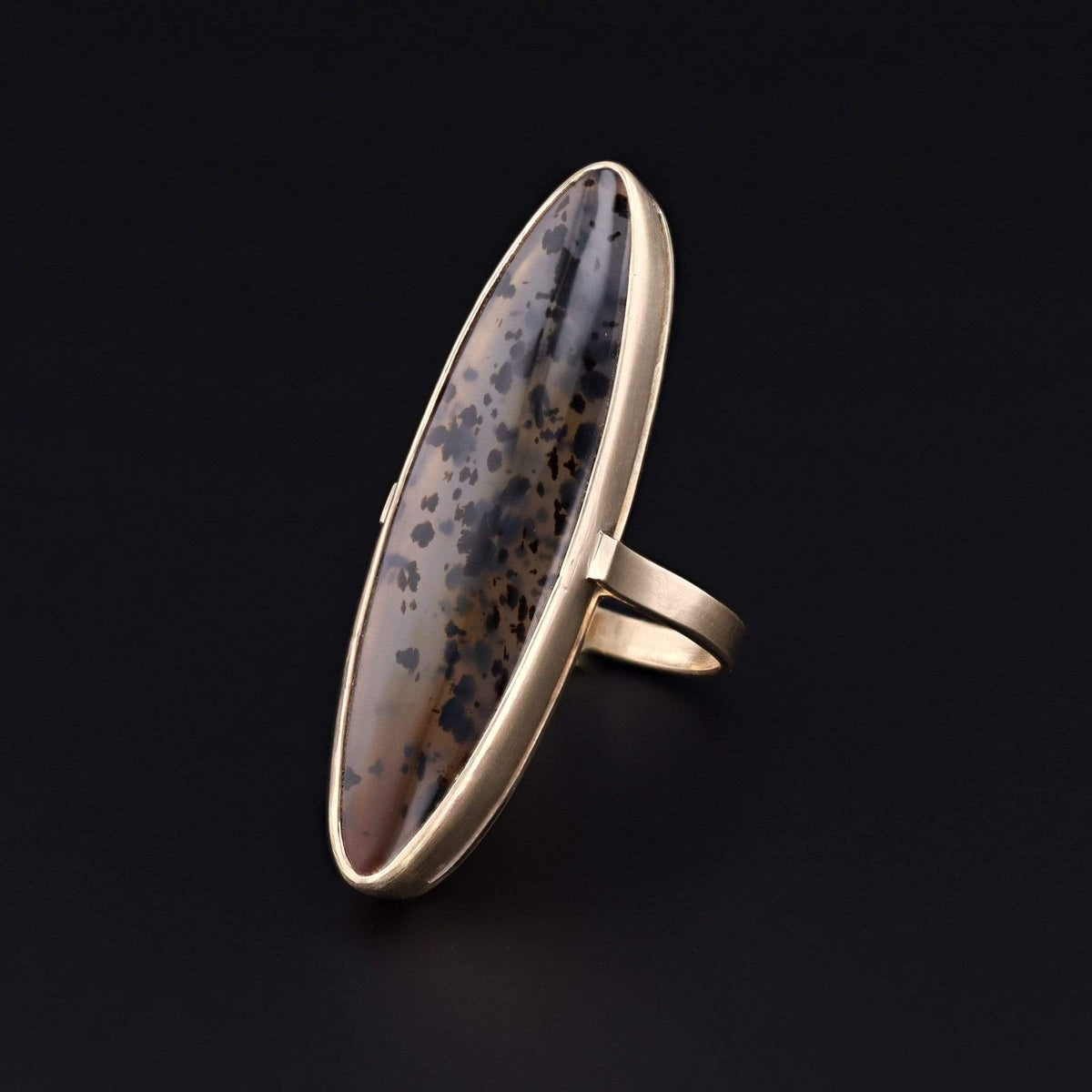 Agate Ring | 14k Gold Agate Ring - Trademark Antiques