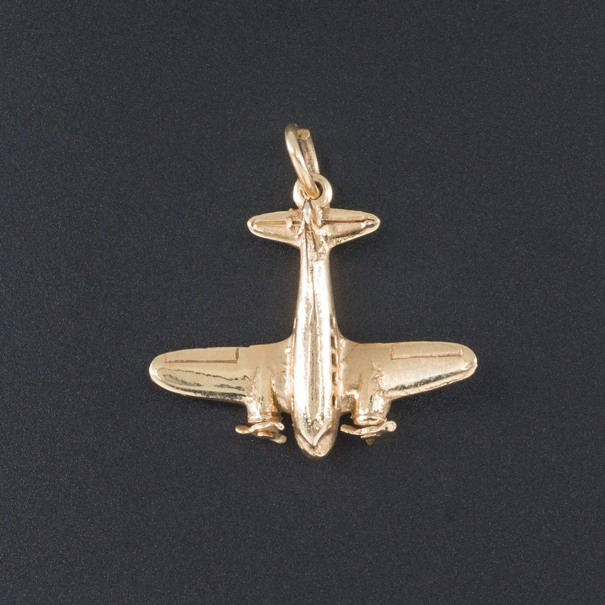 Airplane Charm | 14k Gold Airplane - Trademark Antiques