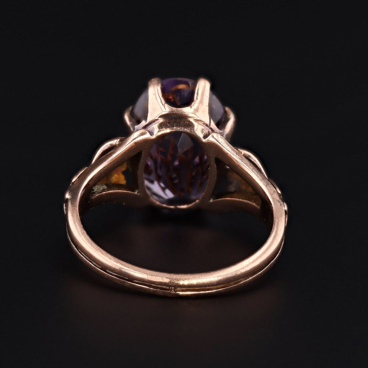 Amethyst &amp; Diamond Flower Ring | Amethyst Ring - Trademark Antiques