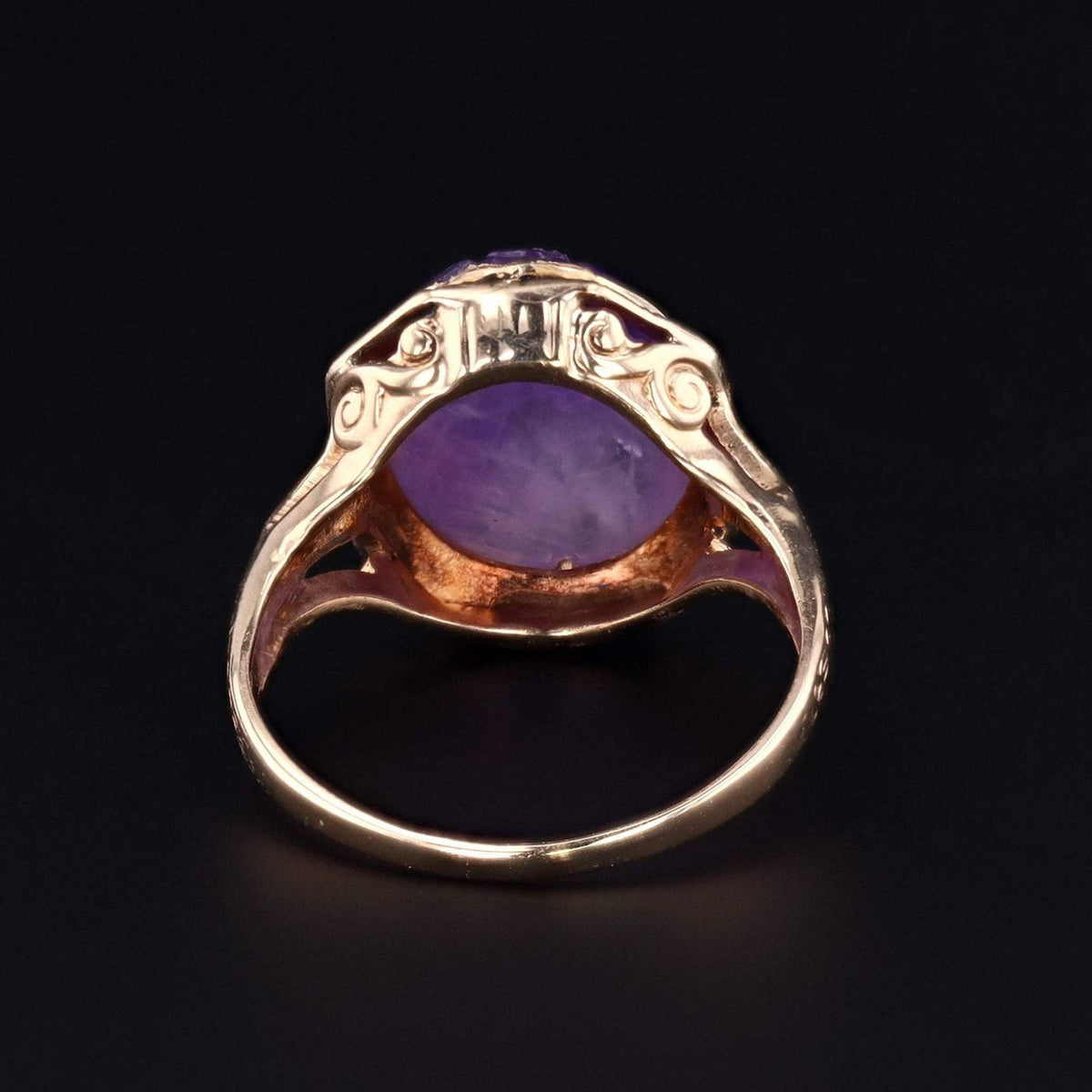 Amethyst &amp; Enamel Scarab Ring | Vintage Ring - Trademark Antiques