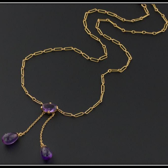 Amethyst Necklace | Antique Amethyst Necklace - Trademark Antiques