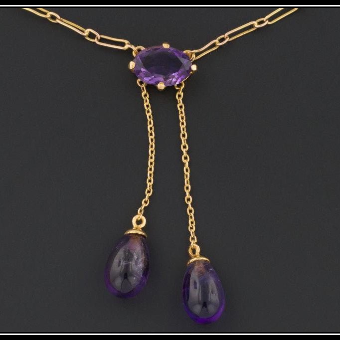 Amethyst Necklace | Antique Amethyst Necklace - Trademark Antiques