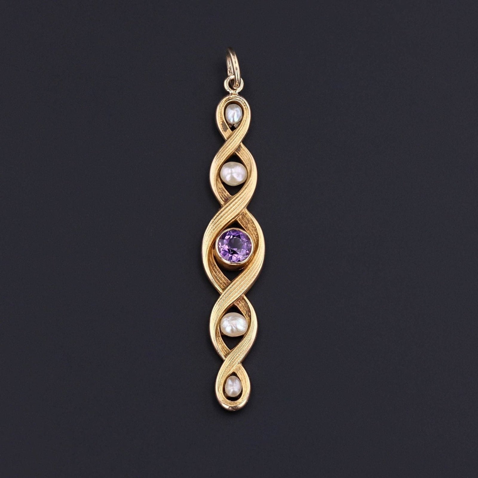 Amethyst & Pearl Pendant | Antique Pin Conversion - Trademark Antiques