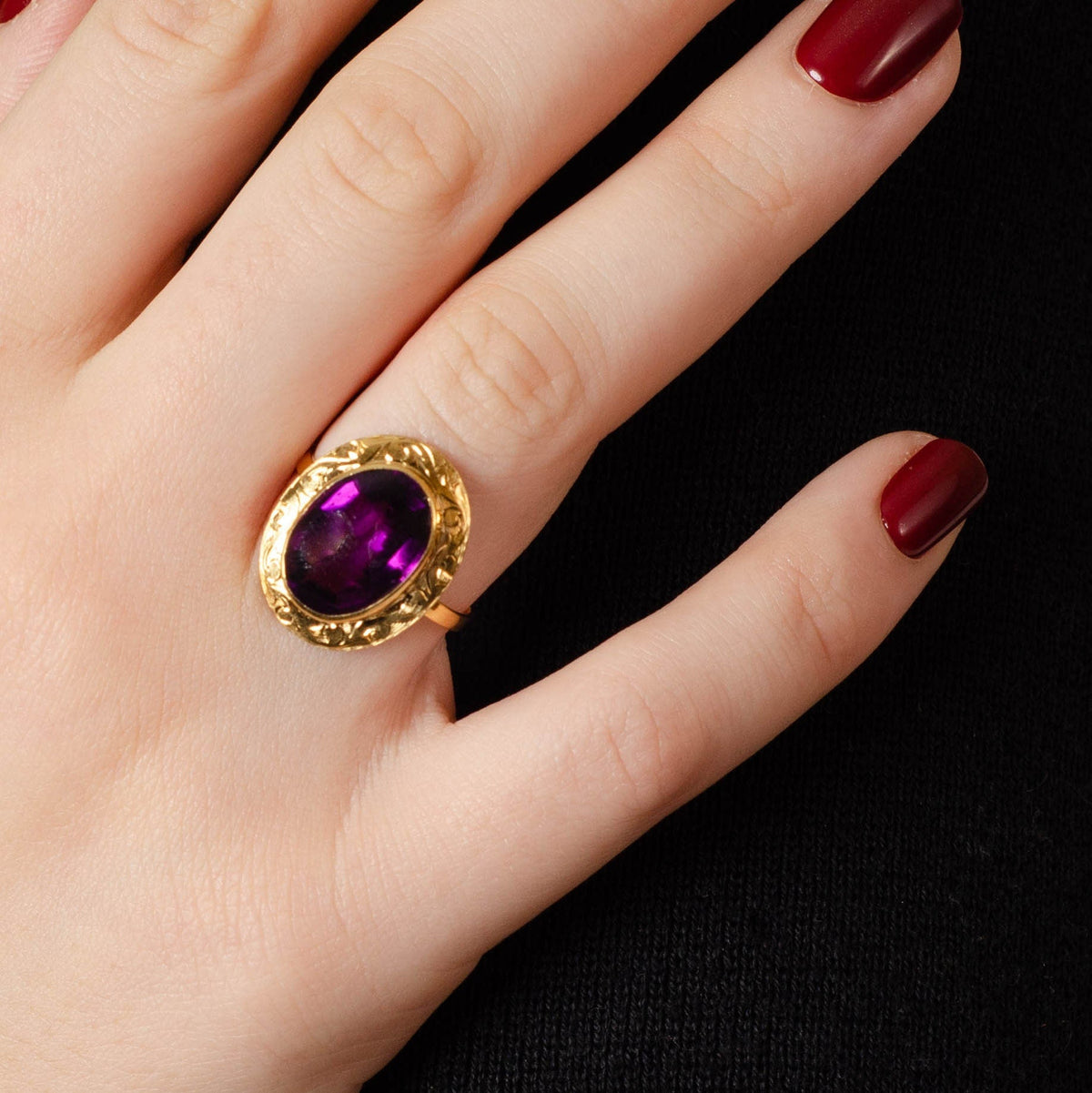 Amethyst Ring | 14k Gold &amp; Amethyst Ring - Trademark Antiques