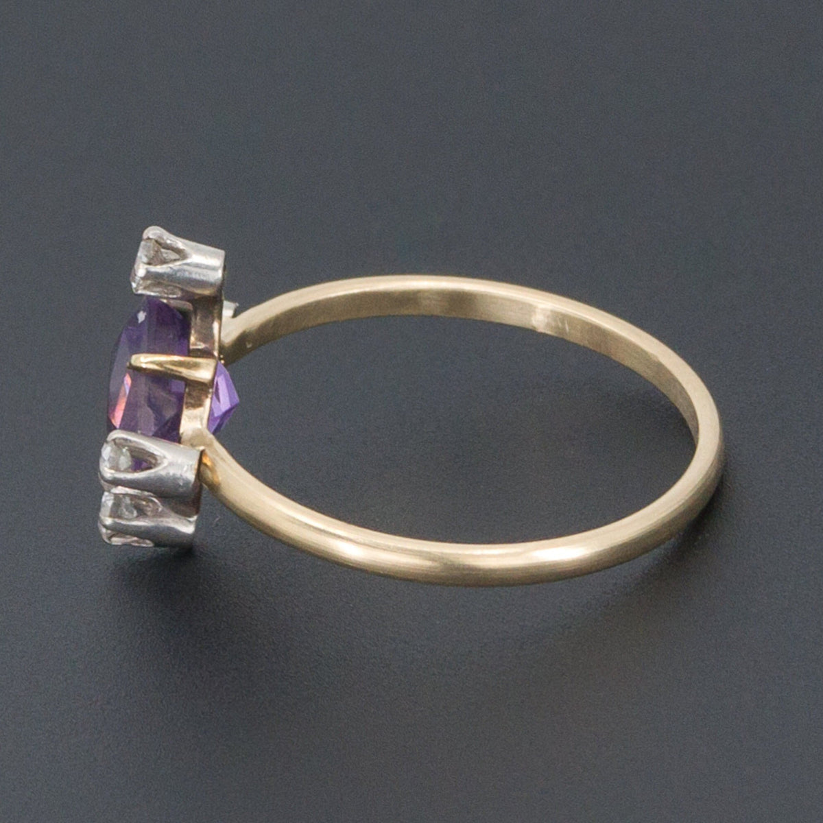 Amethyst Ring | Amethyst and Diamond Ring - Trademark Antiques