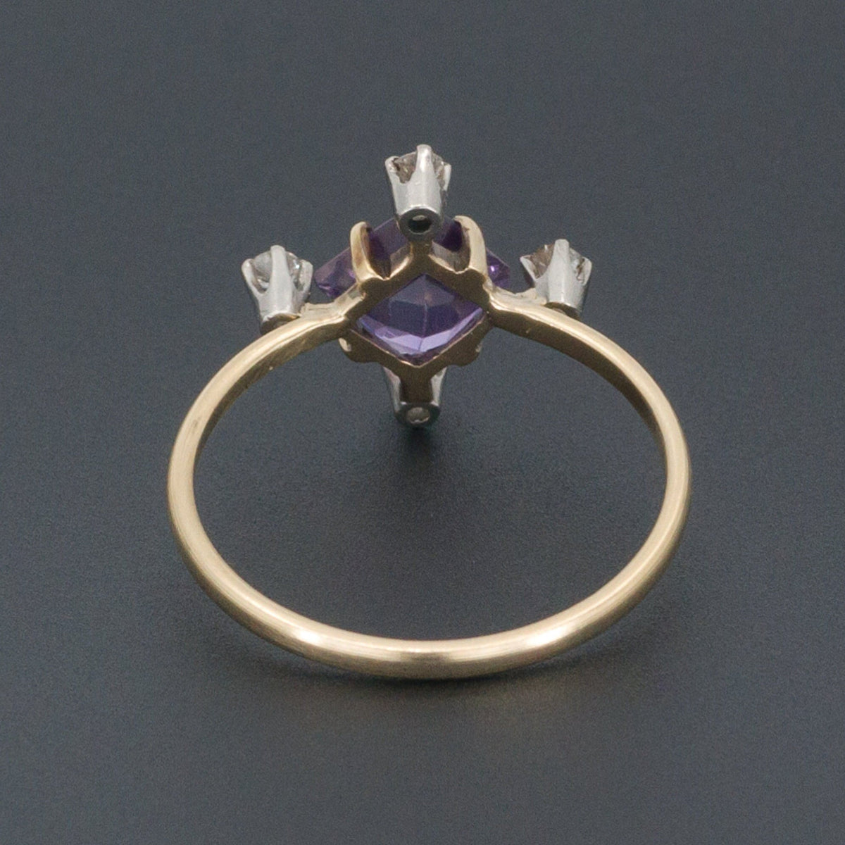 Amethyst Ring | Amethyst and Diamond Ring - Trademark Antiques