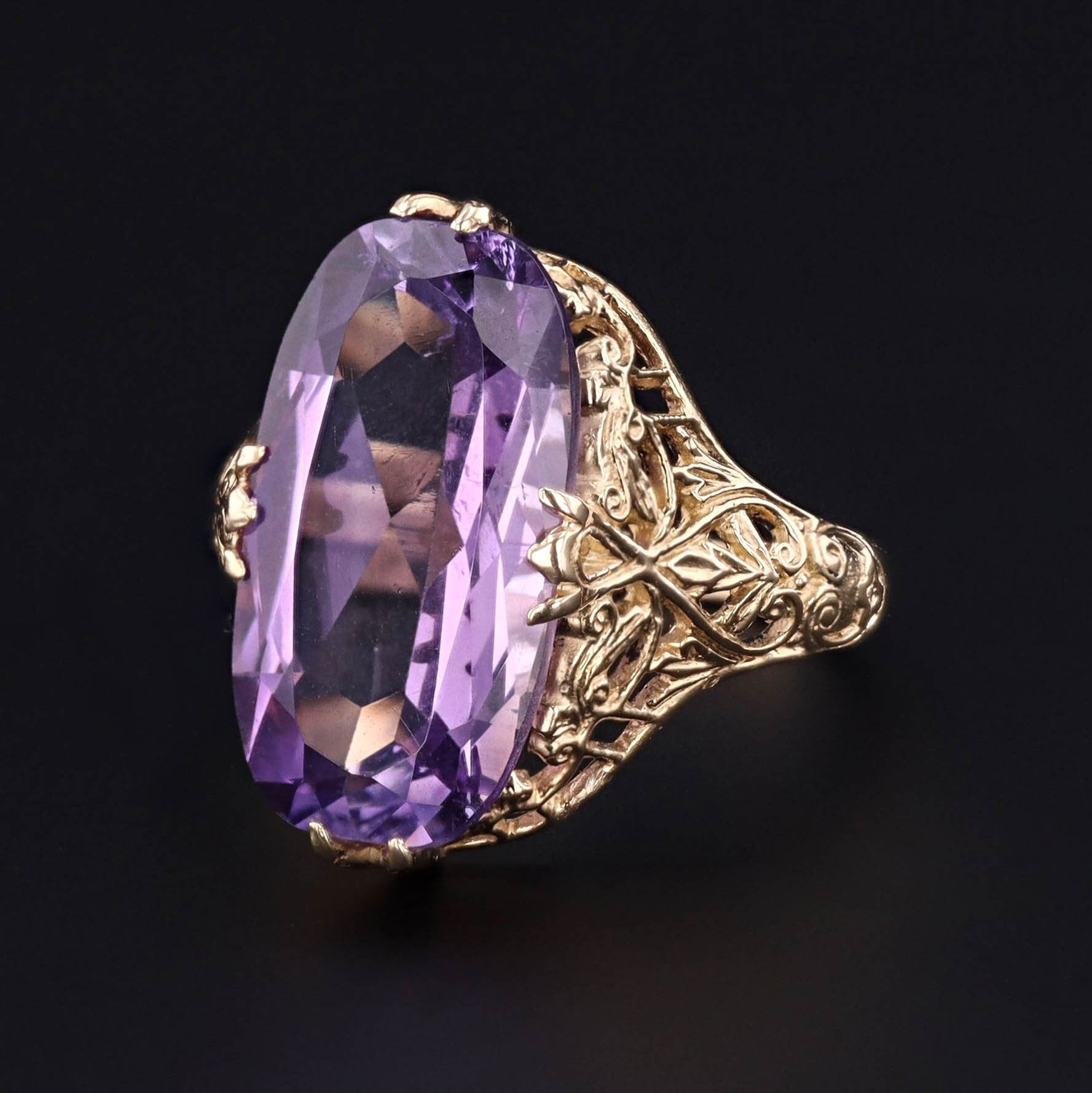 Amethyst Ring | Filigree Ring - Trademark Antiques