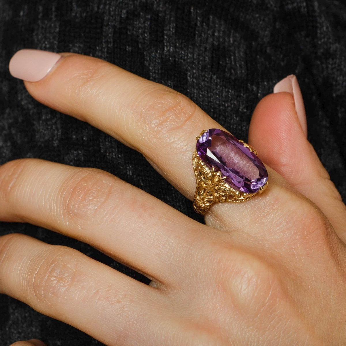 Amethyst Ring | Filigree Ring - Trademark Antiques