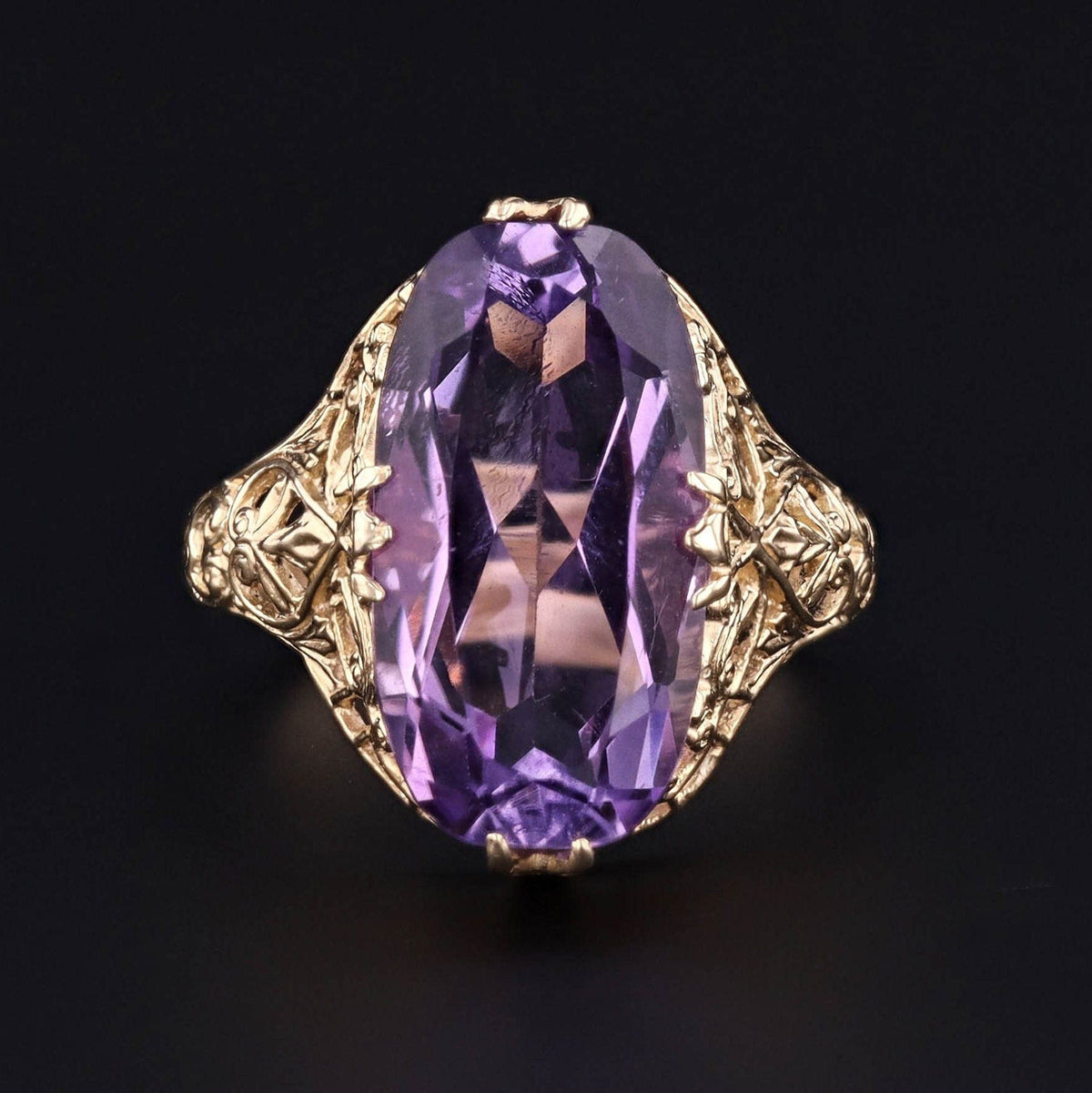 Amethyst Ring | Filigree Ring - Trademark Antiques