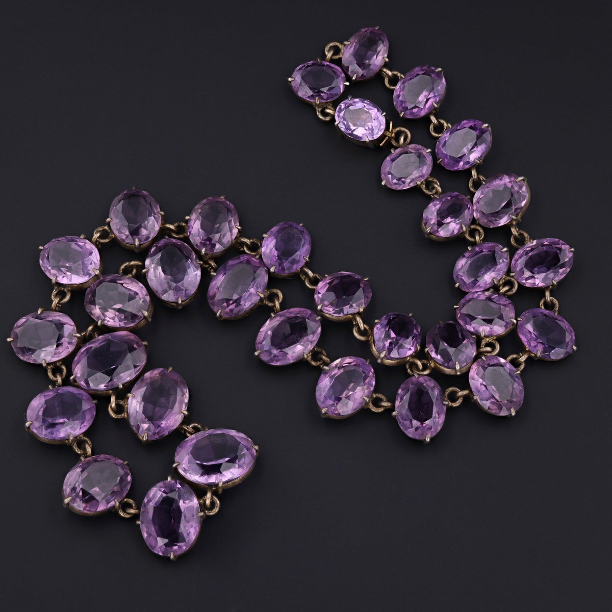 Amethyst Riviere Necklace | Antique Amethyst Necklace - Trademark Antiques