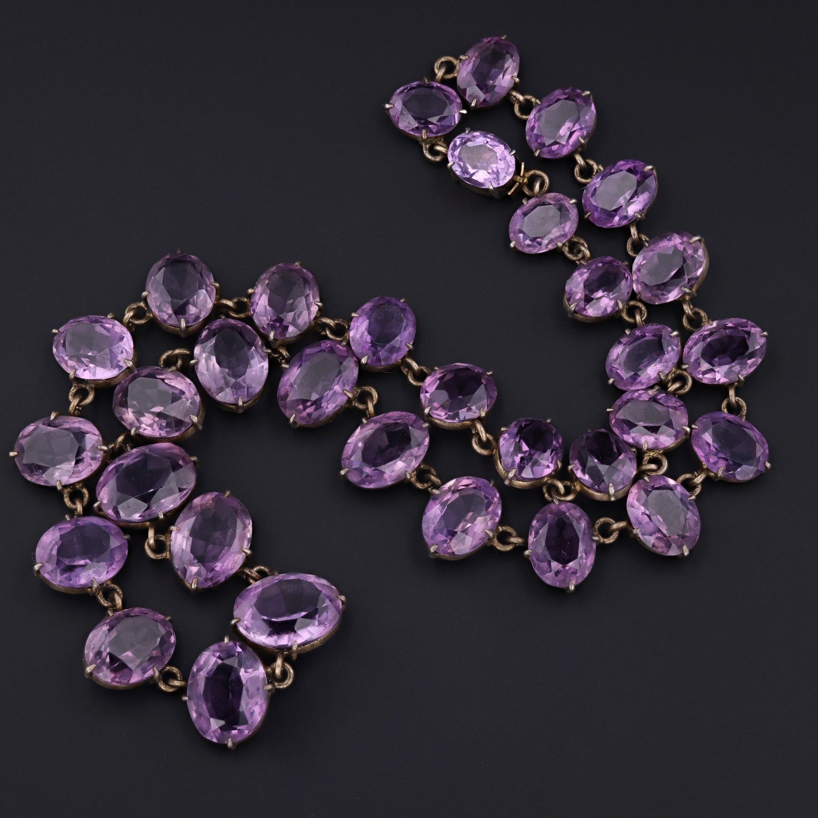 Amethyst Riviere Necklace | Antique Amethyst Necklace - Trademark Antiques
