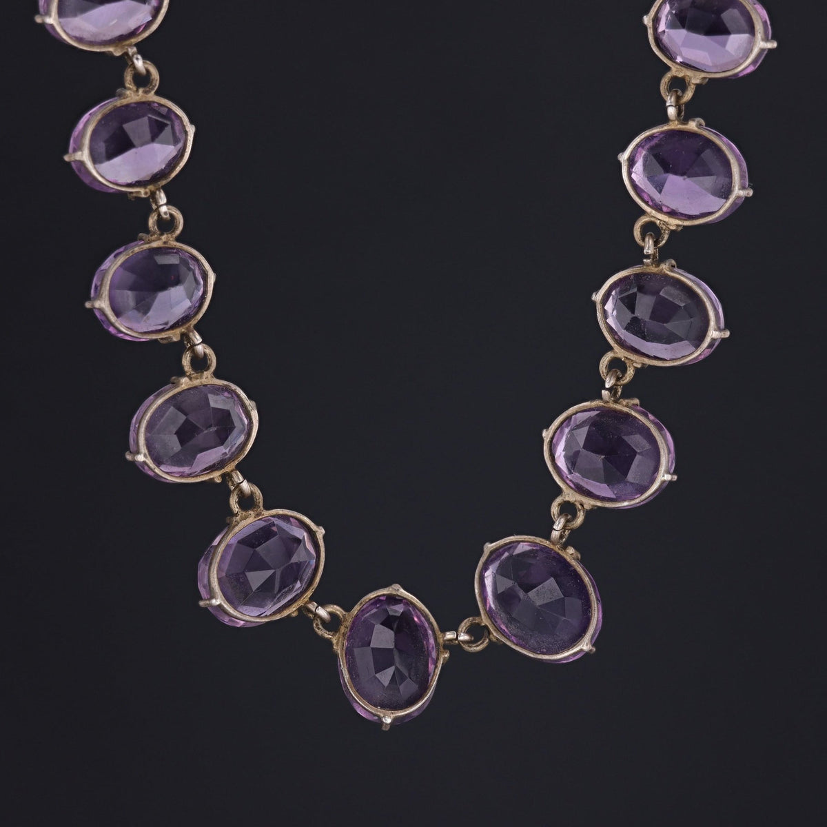 Amethyst Riviere Necklace | Antique Amethyst Necklace - Trademark Antiques