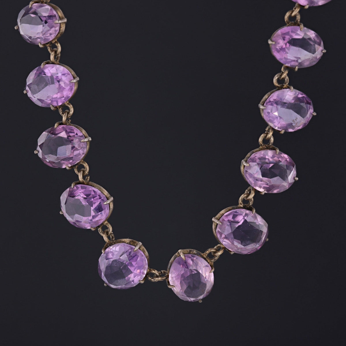 Amethyst Riviere Necklace | Antique Amethyst Necklace - Trademark Antiques