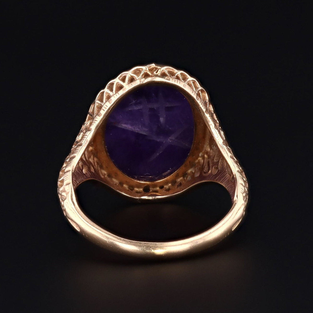 Amethyst Scarab Ring | Vintage Ring - Trademark Antiques