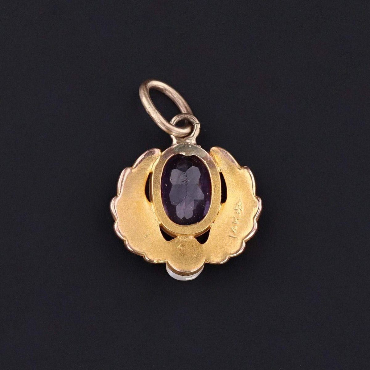 Amethyst Wing Pendant | Antique Amethyst Pendant - Trademark Antiques