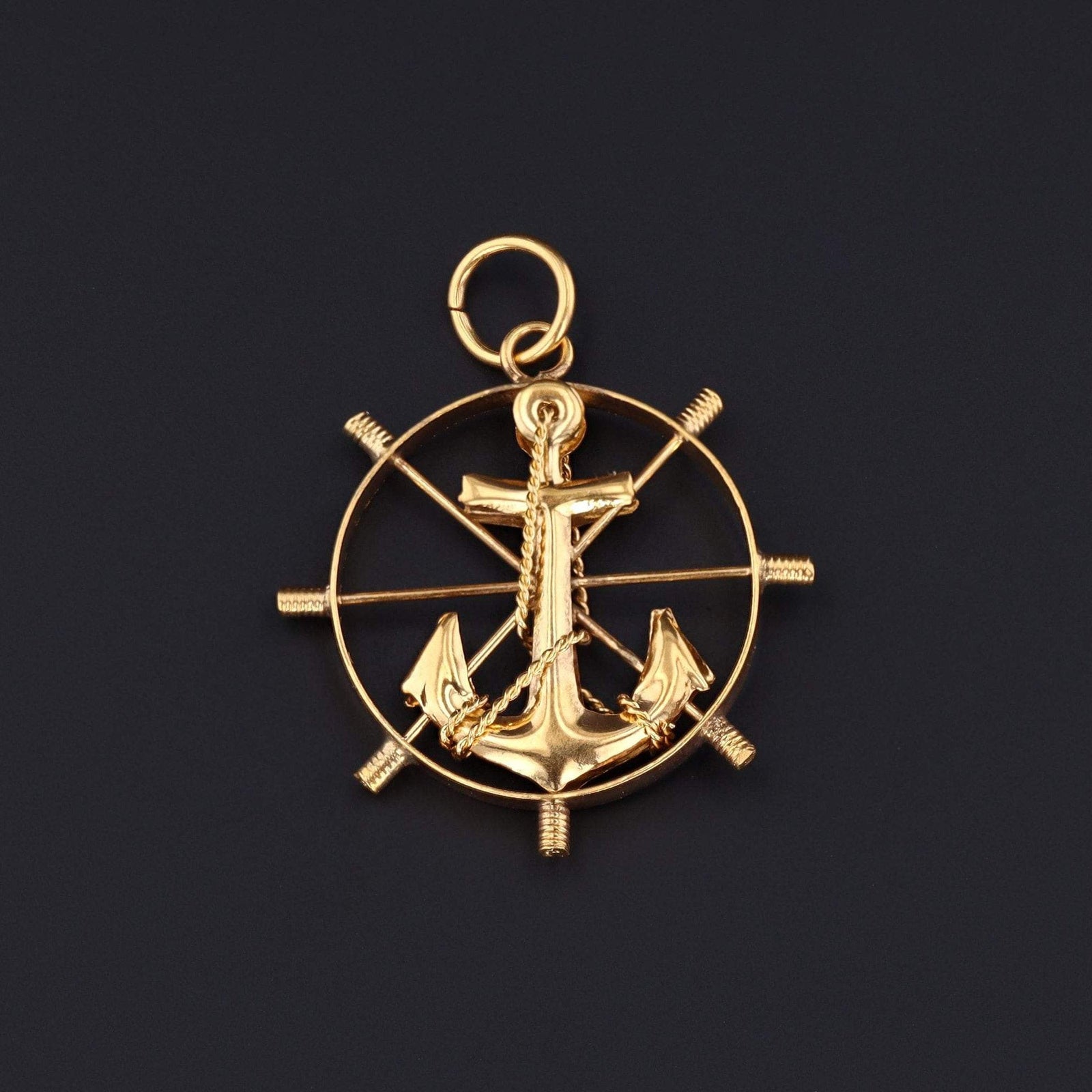 Anchor Charm | Gold Anchor Charm - Trademark Antiques
