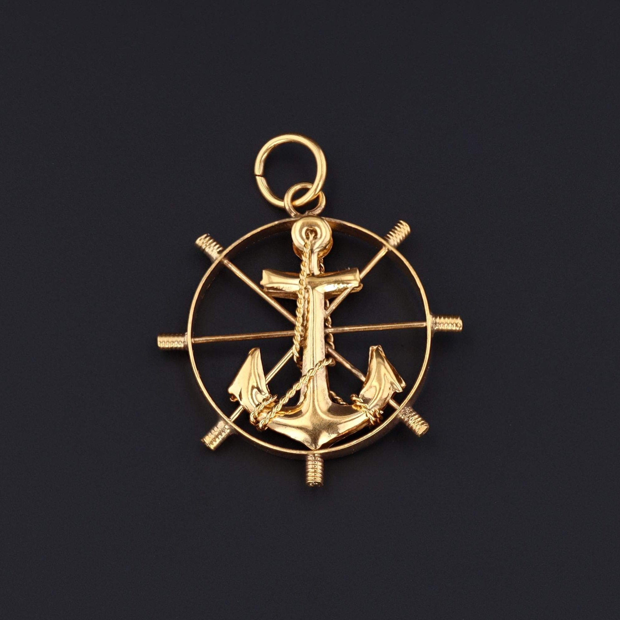 Anchor Charm | Gold Anchor Charm - Trademark Antiques
