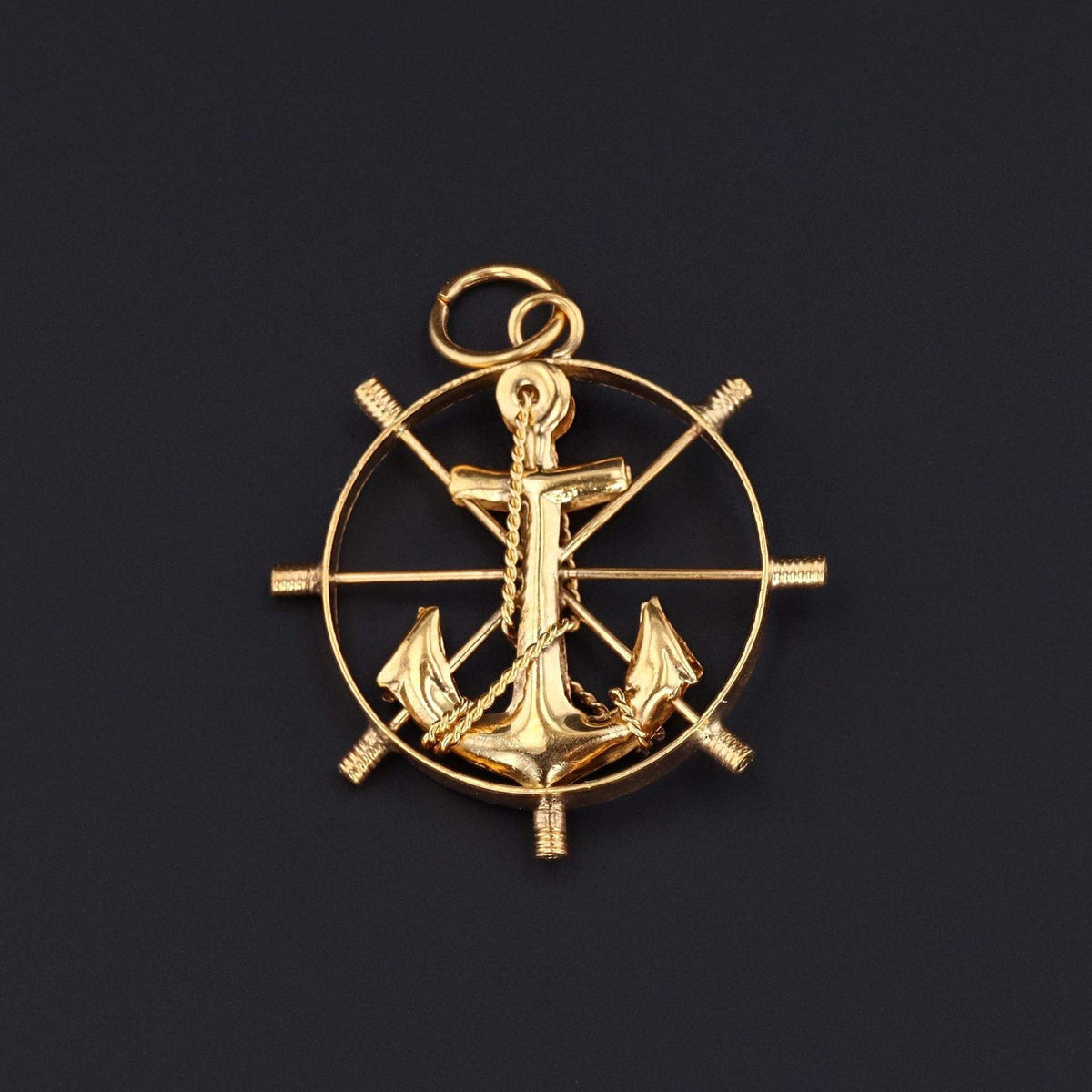 Anchor Charm | Gold Anchor Charm - Trademark Antiques