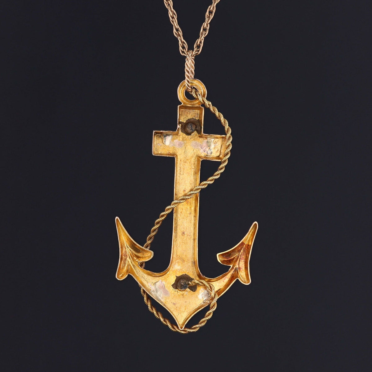 Anchor Pendant | 14k Gold Anchor Pendant - Trademark Antiques