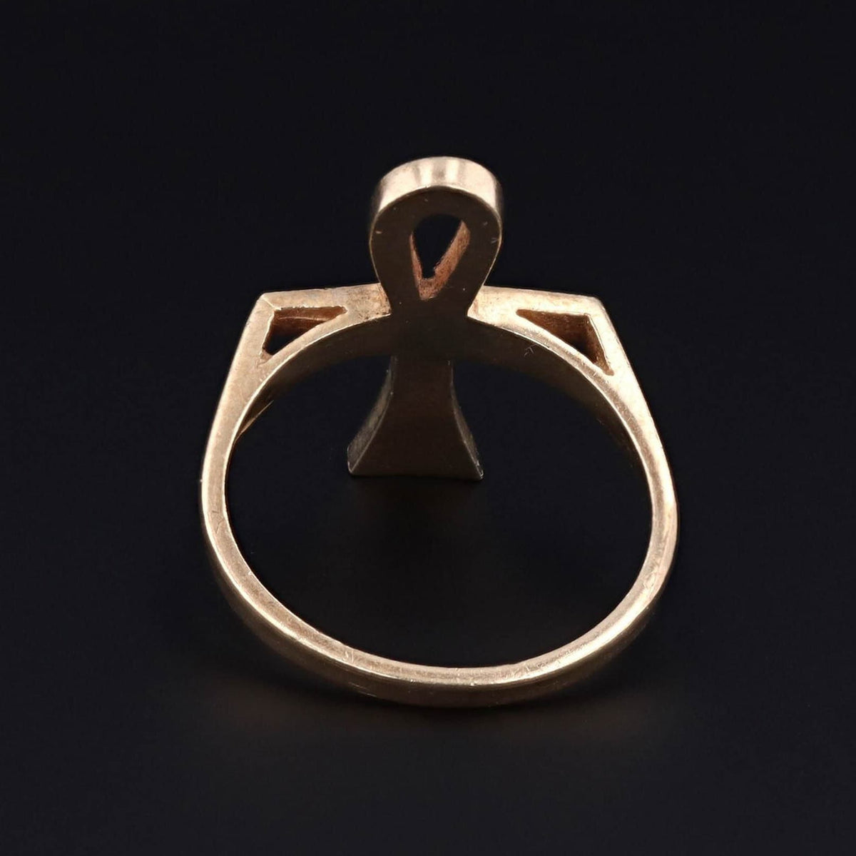 Ankh Ring | 14k Gold Ankh Ring - Trademark Antiques