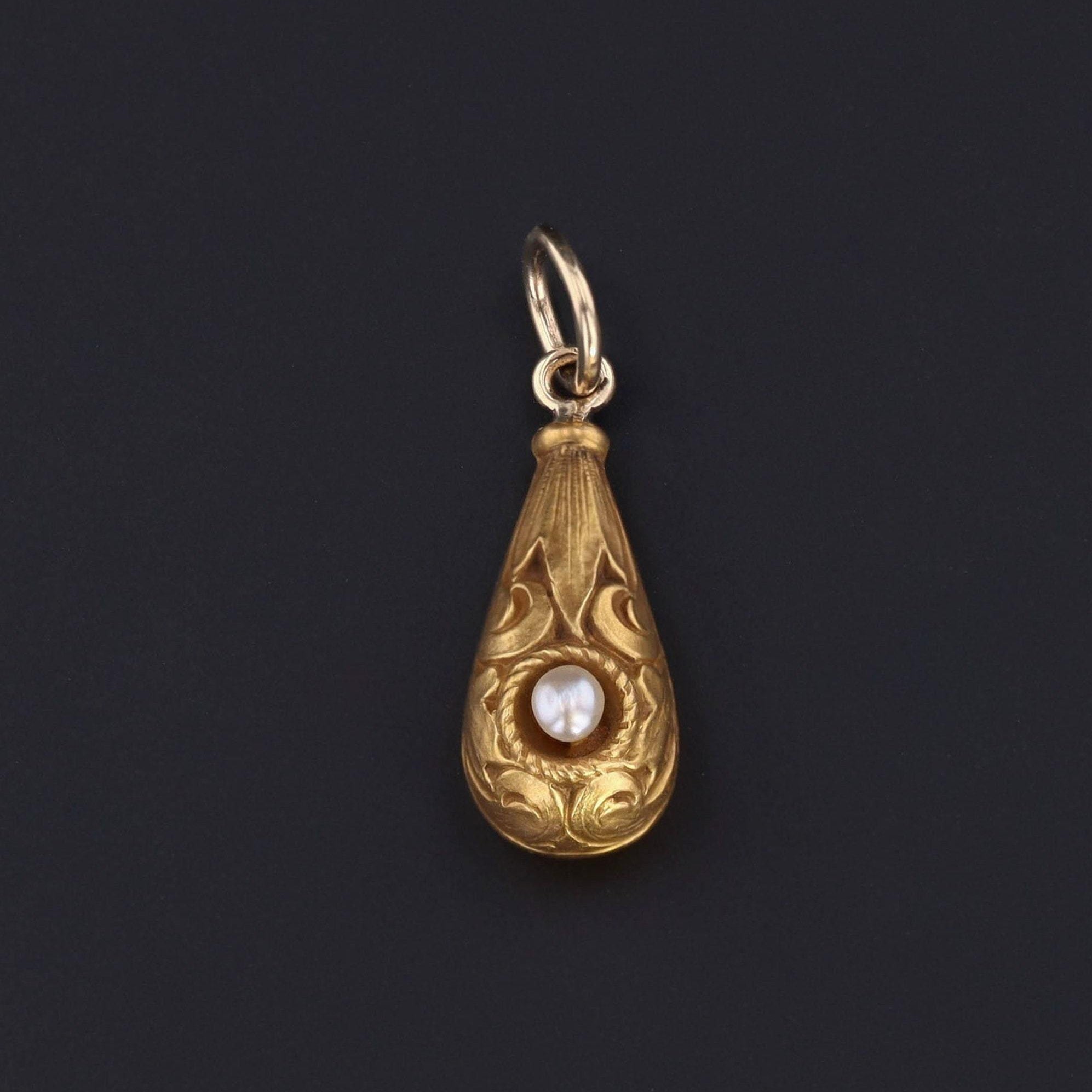 Antique 10k Gold & Pearl Pendant | Antique Pin Conversion - Trademark Antiques