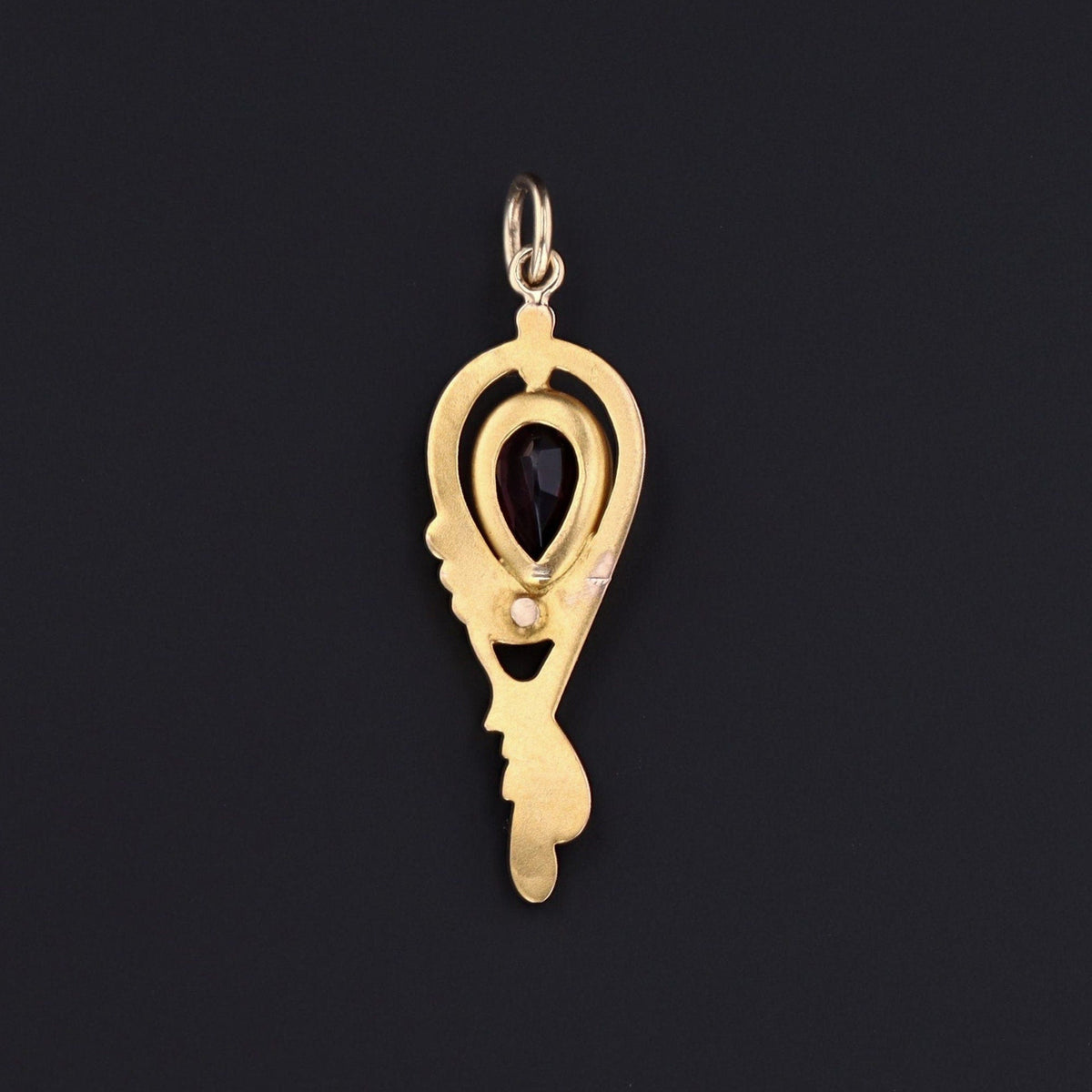 Antique 10k Gold &amp; Purple Glass Pendant | Antique Pin Conversion - Trademark Antiques