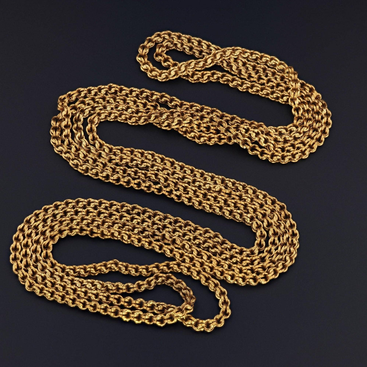 Antique 14k Gold Chain | 14k Gold Fancy Link Chain - Trademark Antiques