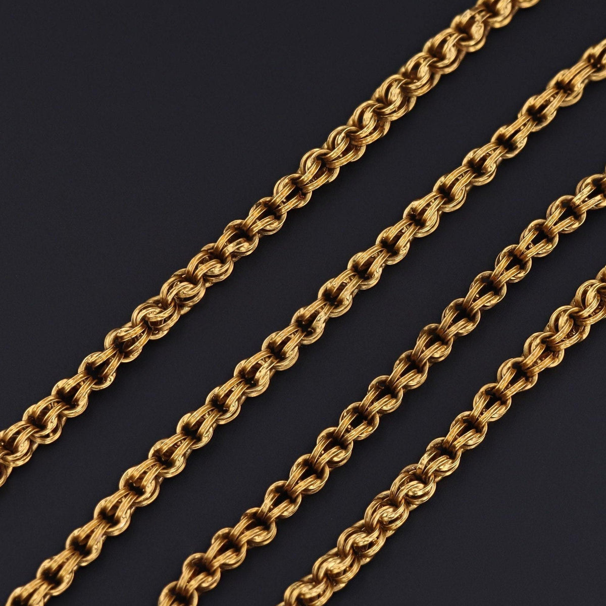 Antique 14k Gold Chain | 14k Gold Fancy Link Chain - Trademark Antiques