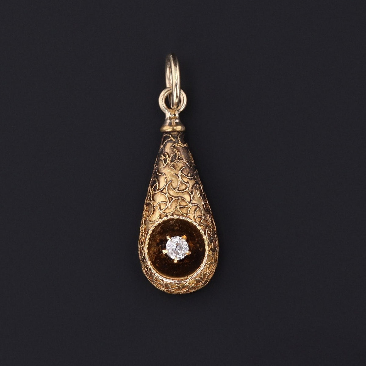 Antique 14k Gold &amp; Diamond Pendant | Antique Pin Conversion - Trademark Antiques