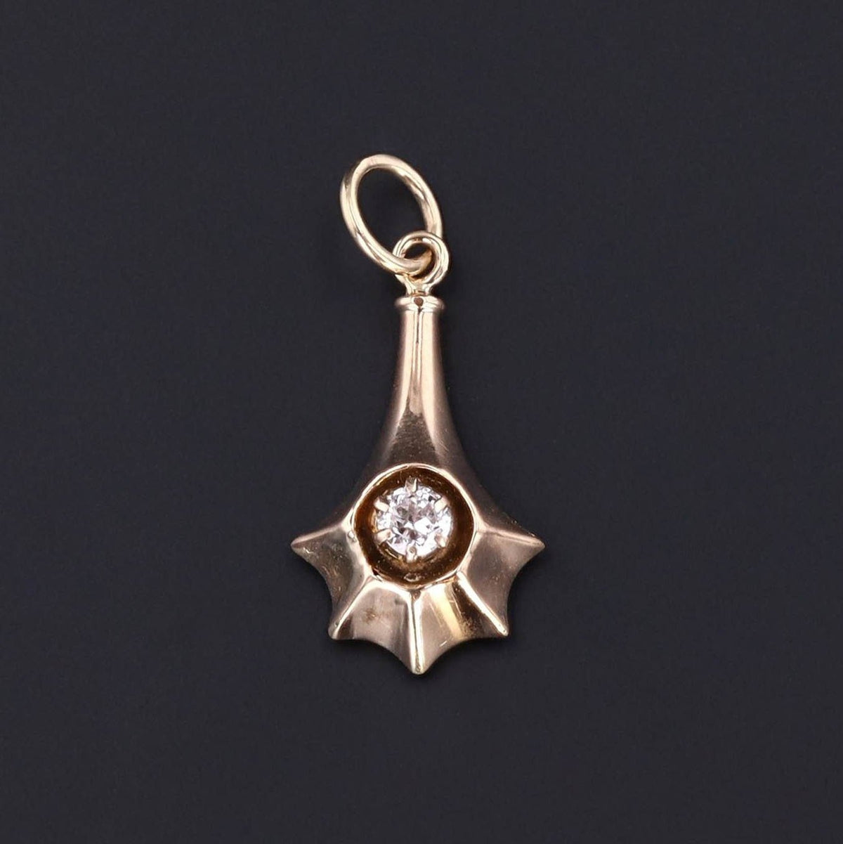 Antique 14k Gold &amp; Diamond Pendant | Antique Pin Conversion - Trademark Antiques