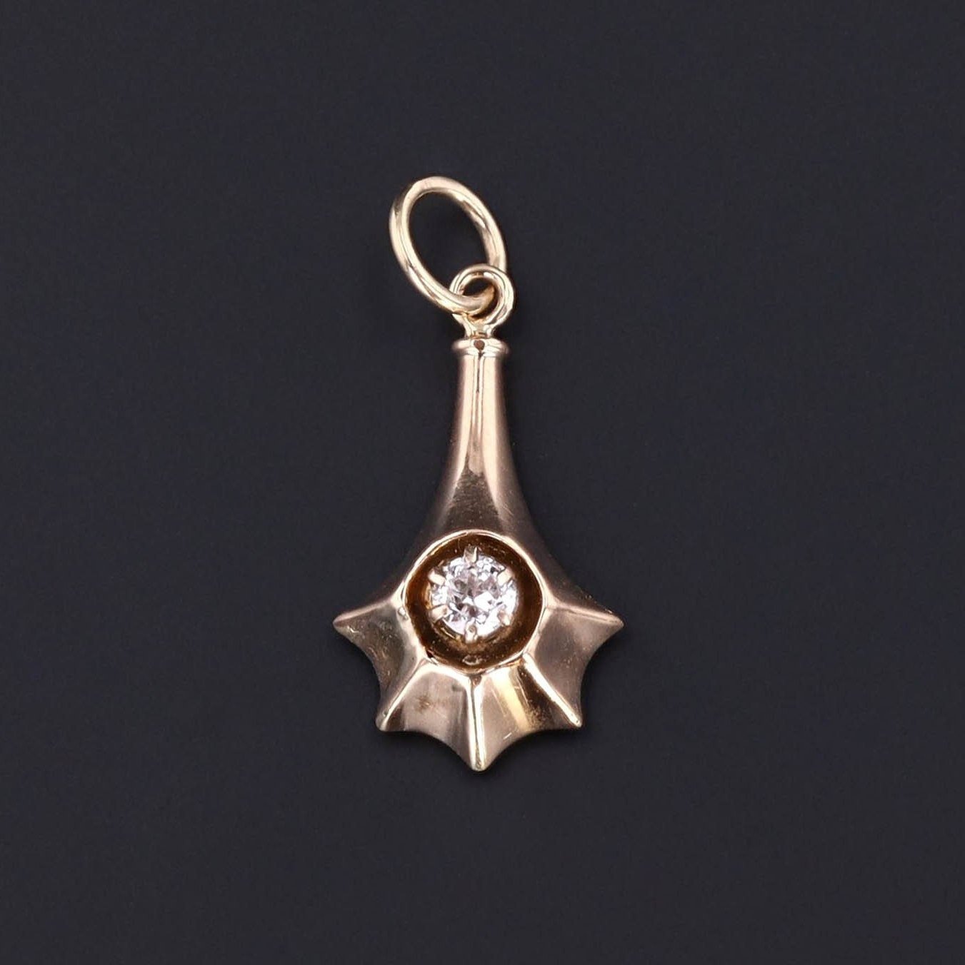 Antique 14k Gold & Diamond Pendant | Antique Pin Conversion - Trademark Antiques