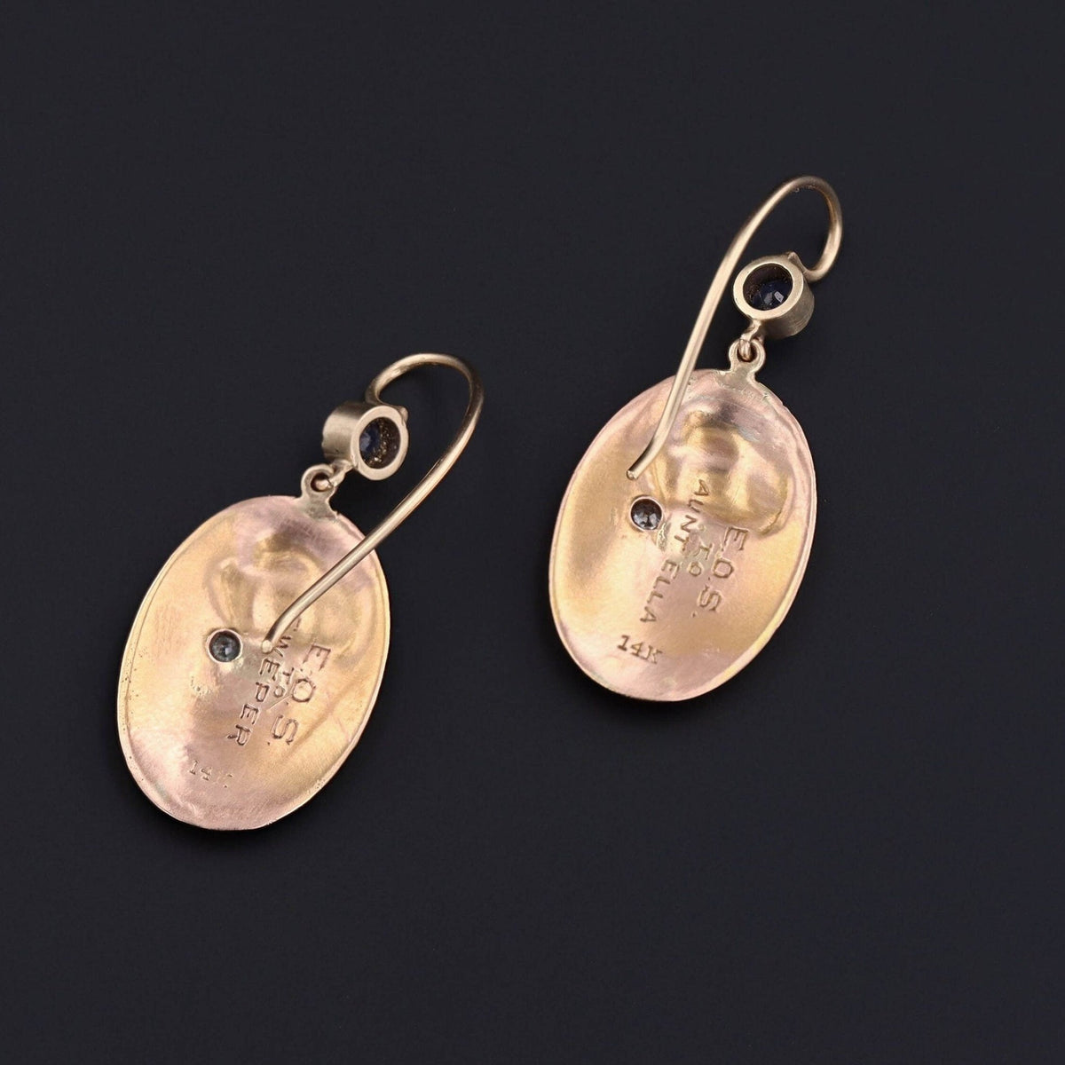 Antique 14k Gold Dragon Earrings | Art Nouveau Earrings - Trademark Antiques