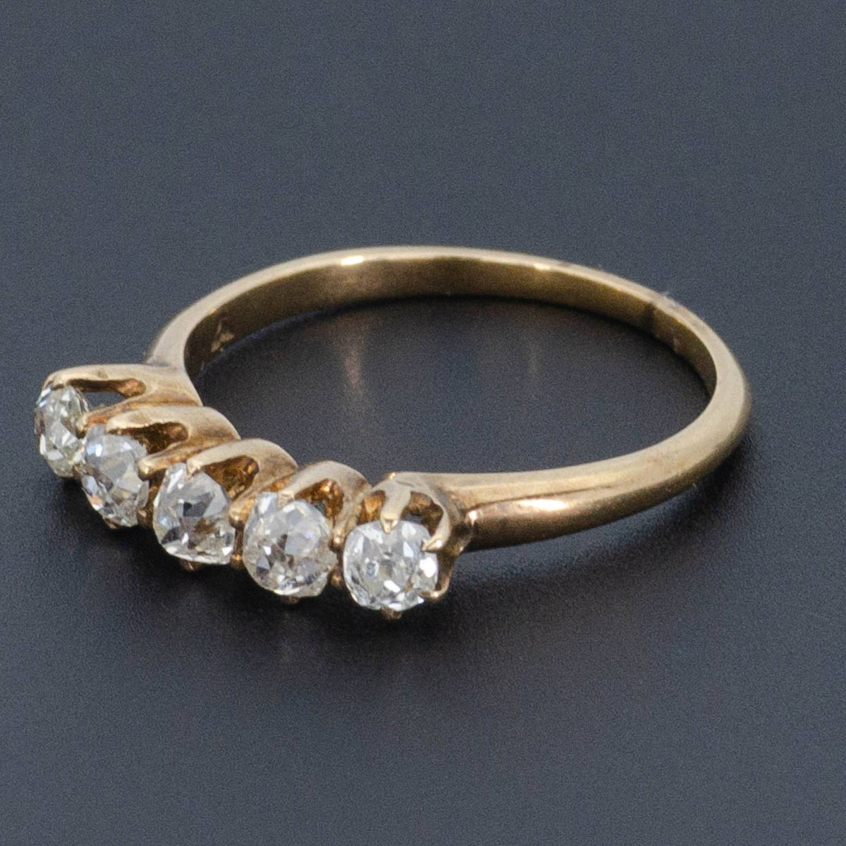 Antique 5 Stone Diamond Band | Antique Diamond Ring - Trademark Antiques