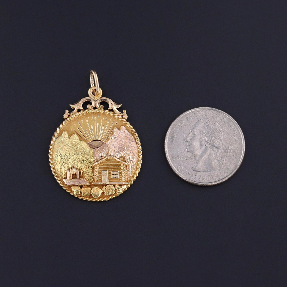 Antique Alaska Pendant of 18k Gold - Trademark Antiques