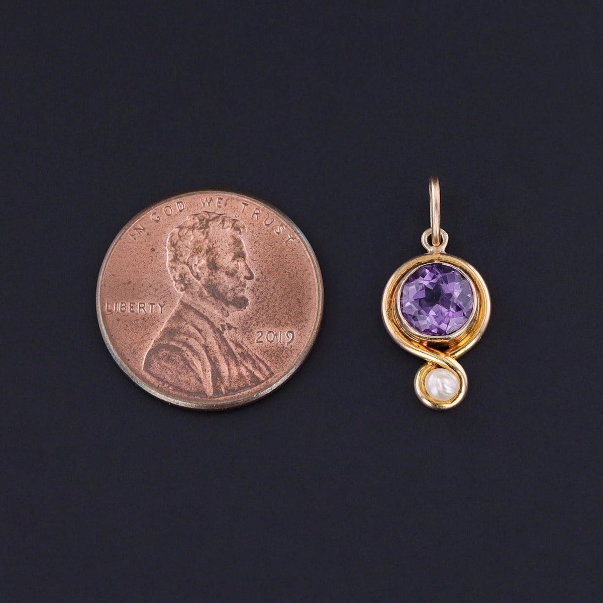 Antique Amethyst Charm of 10k Gold - Trademark Antiques