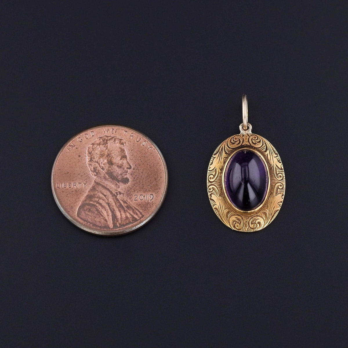 Antique Amethyst Charm of 14k Gold - Trademark Antiques
