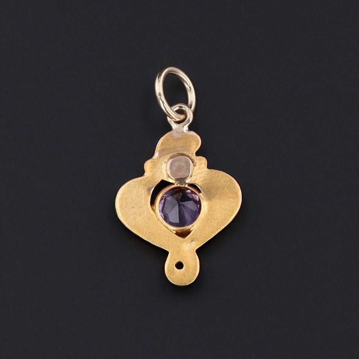 Antique Amethyst Charm of 14k Gold - Trademark Antiques